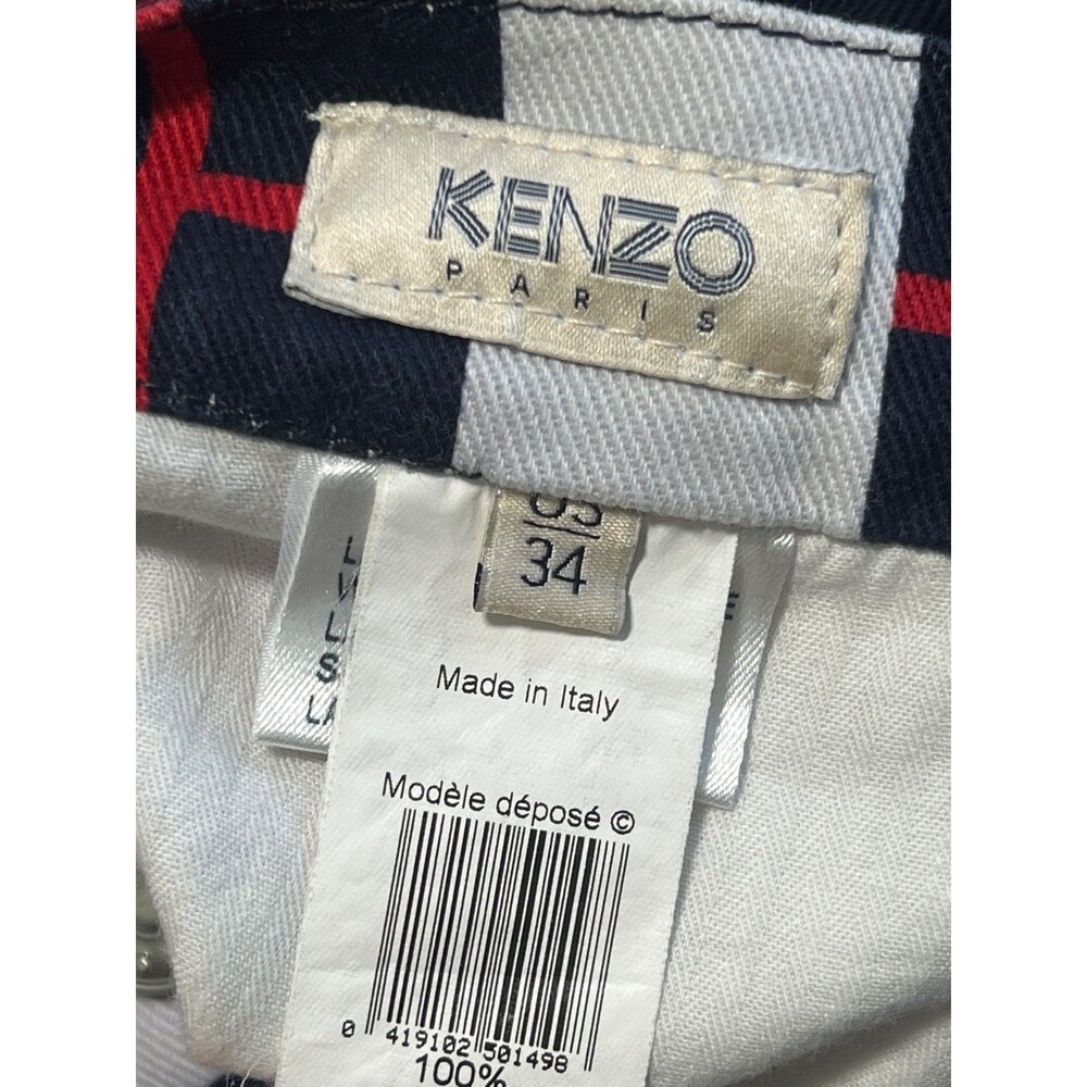 KENZO Checkered Blue, Red and White Pants - Size 34 - Picture 6 of 9